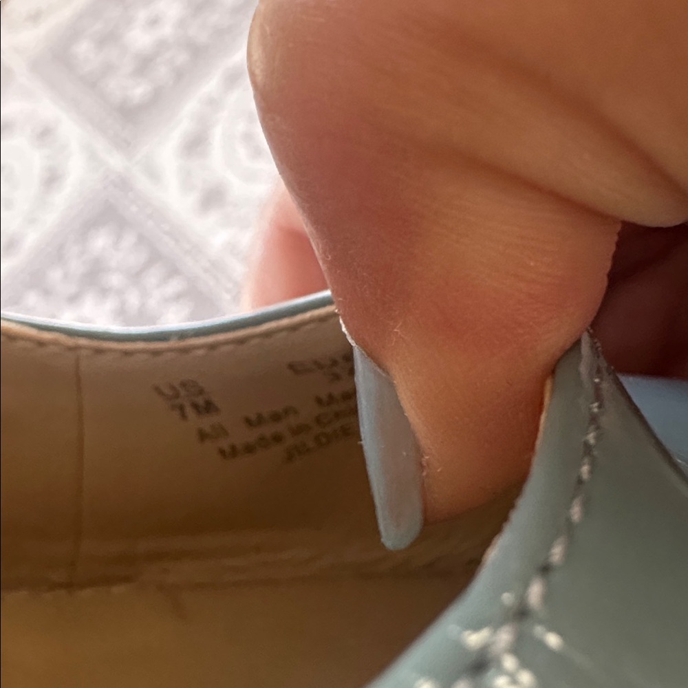 SAM EDELMAN Jildie Slingback Mary Jane Pump Blue Patent Square Toe Block Heel 7 - Picture 9 of 9